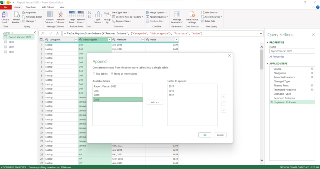 Power query editor 4
