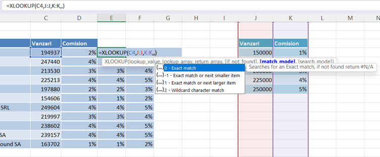 xlookup aproximative match